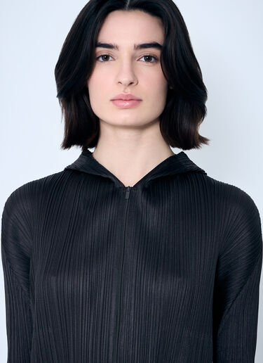 Pleats Please Issey Miyake プリーツ ジップアップ フードスウェットシャツ  ブラウン plp0259012