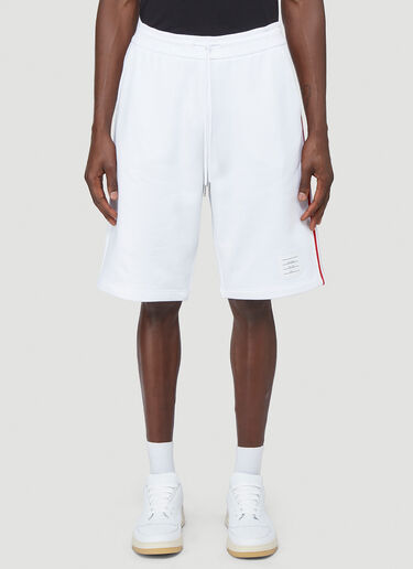 Thom Browne Signature-Stripe Jersey Shorts White thb0141006