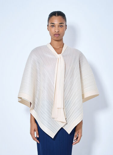 LN-CC® - Pleats Please Issey Miyake: Pleated Cape Blouse - Beige Pleats Please Issey Miyake Pleated Cape Blouse Beige plp0265004