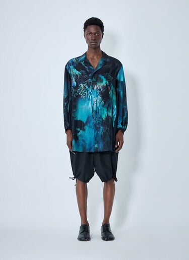 Yohji Yamamoto Sea Prink Silk Shirt Blue yoy0164011