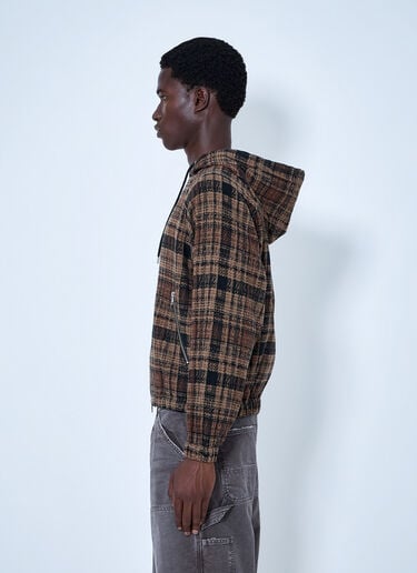 Bott Heavy Check Zip Hoodie Brown bot0165003