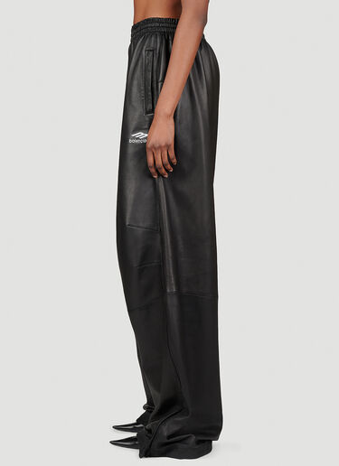 Balenciaga Sport Logo Leather Track Pants Black bal0253002