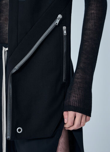 Rick Owens Asymmetric Zip Detail Vest Black ric0164012