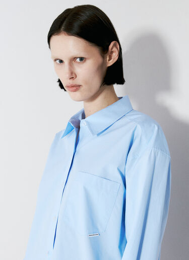 Alexander Wang Logo Patch Boyfriend Shirt Blue awg0256015