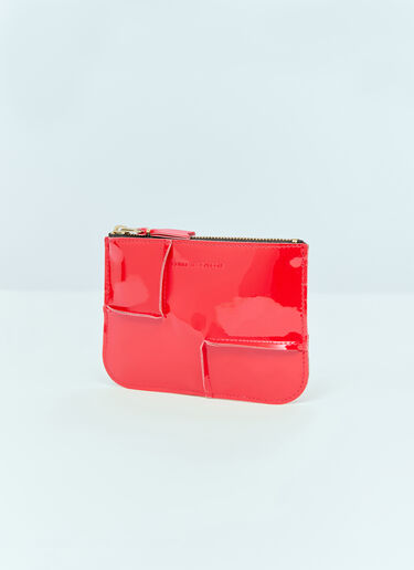 Comme des Garçons Wallet 리버스-헴 지퍼 파우치 레드 cdw0356002