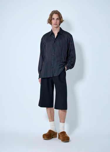 Dries Van Noten Striped Button-Down Shirt Navy dvn0163038