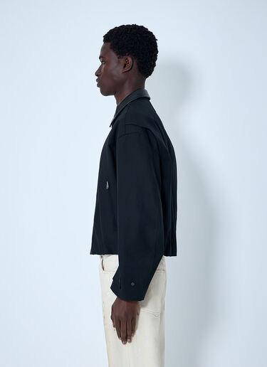 Leather-Trimmed Button Jacket Acne Studios Leather-Trimmed Button Jacket Black acn0164030