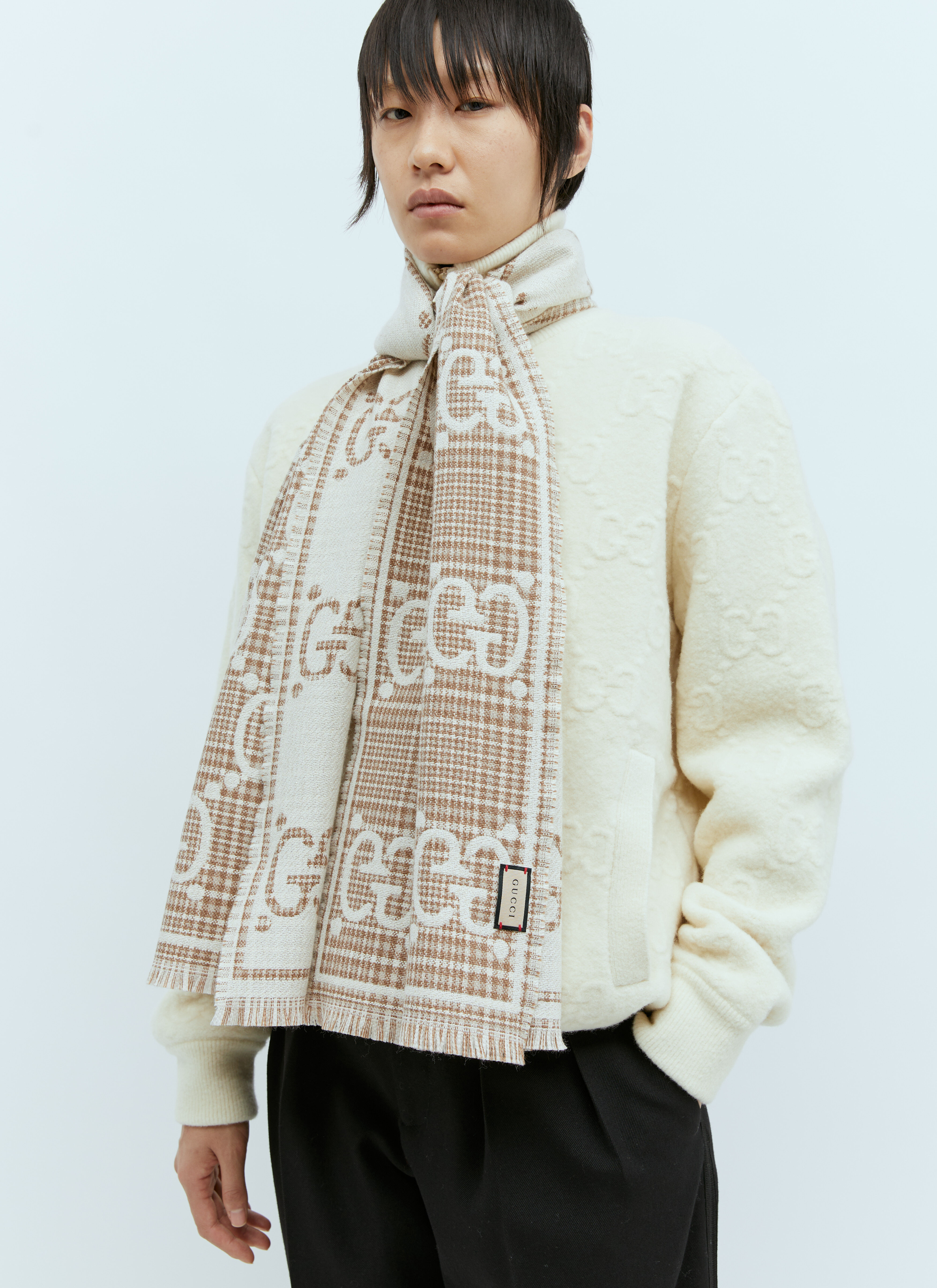 Gg top jacquard scarf