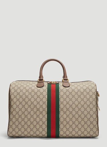 Gucci Ophidia GG Large Carry-On Canvas Duffle Bag Beige