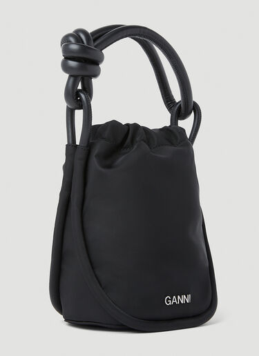 GANNI Small Knot Bucket Handbag Black gan0253043