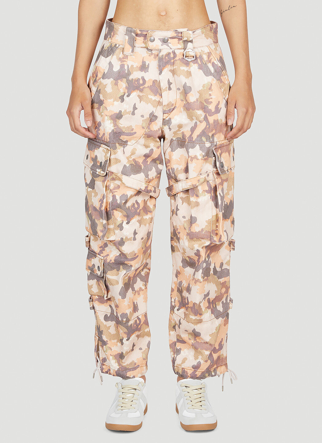 Isabel Marant Elore Camouflage Pants Beige ibm0249024