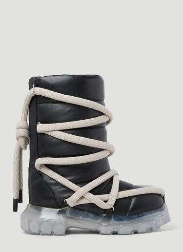 Lunar Tractor Padded Leather Boots Rick Owens Lunar Tractor Padded Leather Boots Black ric0153026