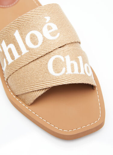 Chloé Woody 平底拖鞋 米色 chl0255040