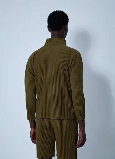 Homme Plissé Issey Miyake Pleated Sweatshirt Khaki hmp0161003