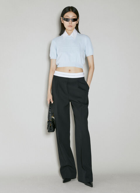 Alexander Wang エンボスロゴ リブ T シャツ Grey awg0255023