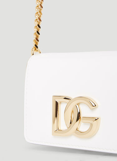 Dolce & Gabbana 徽标铭牌链带钱包 白 dol0249094