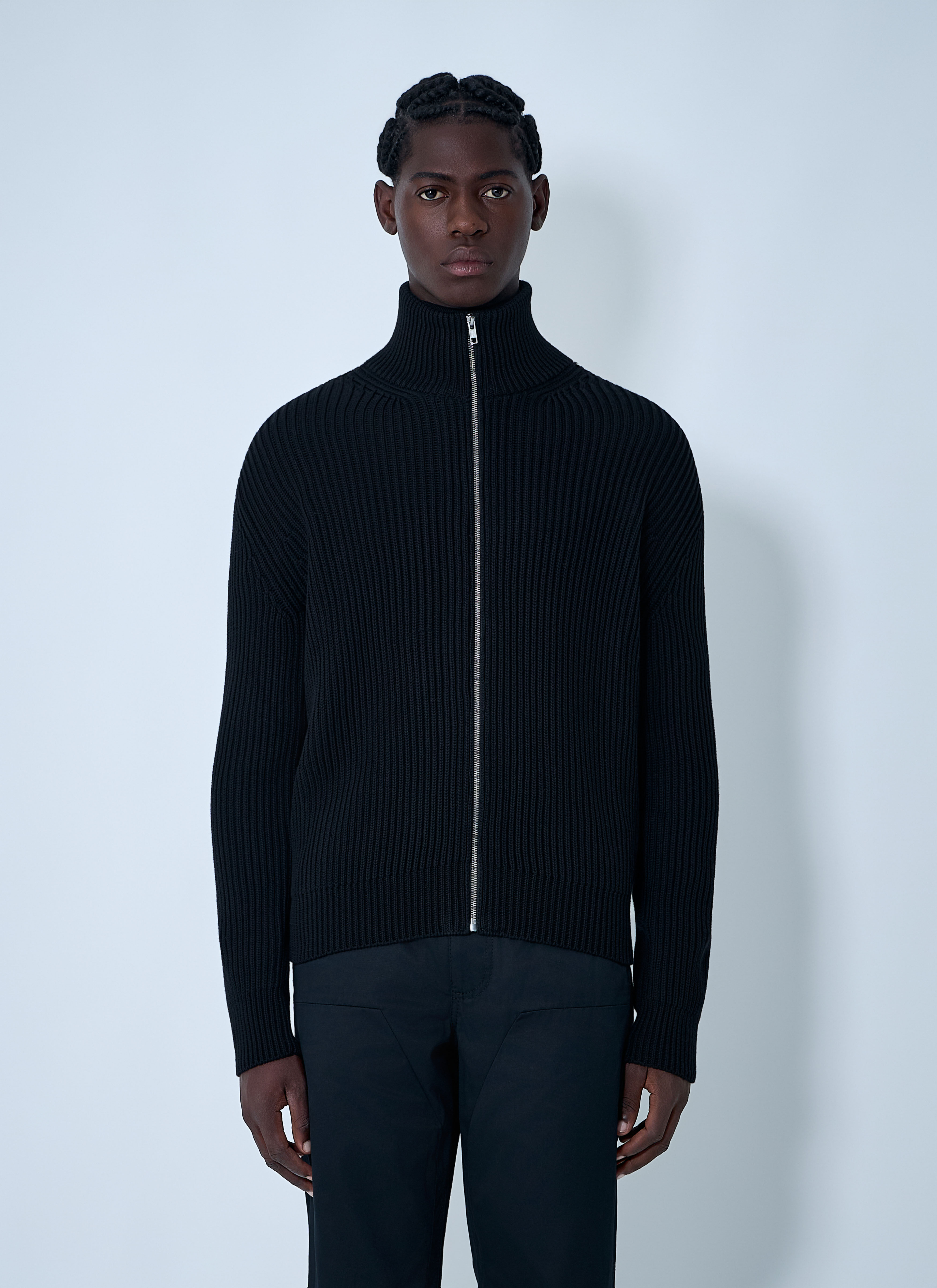 MM6 Maison Margiela Men's' Rib Knit Sweater in Black | LN-CC®