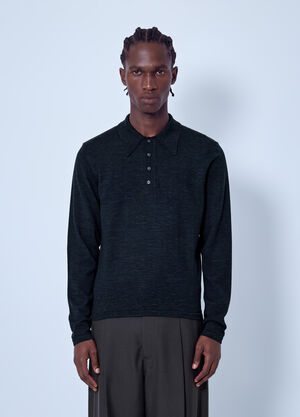 Lemaire Ls Knitted Polo Top Black lem0166017