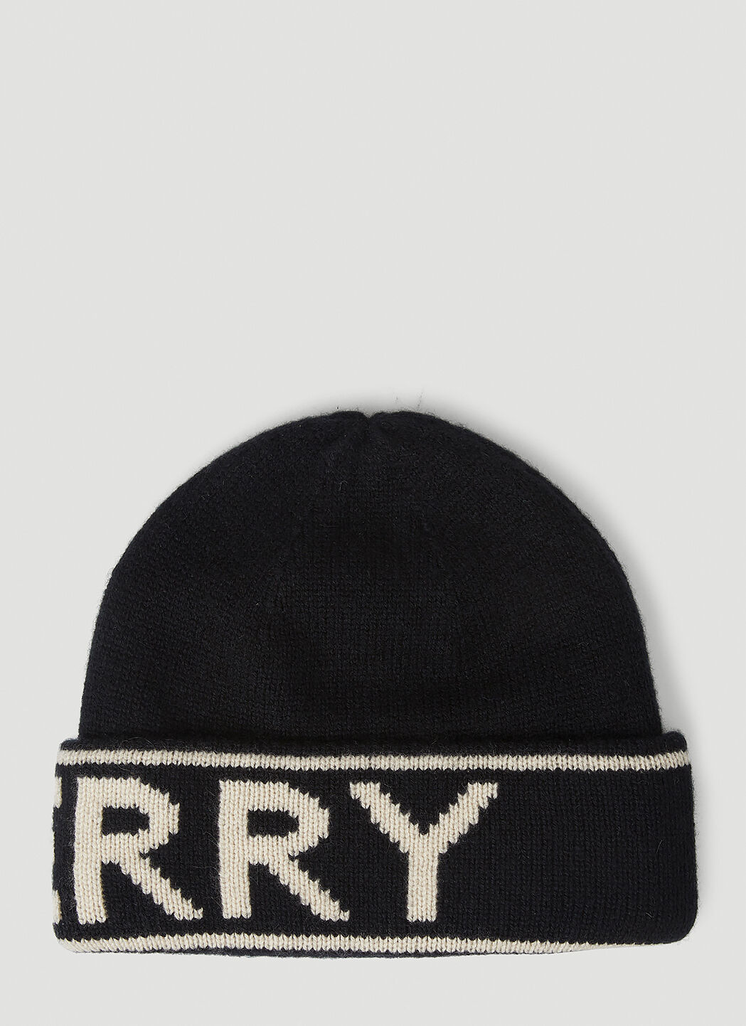 Burberry Logo Intarsia Beanie Hat in Black | LN-CC