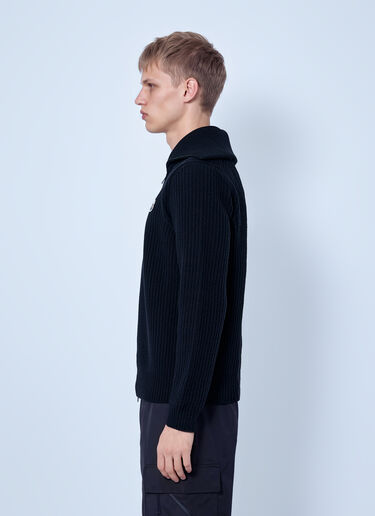 LN-CC® - Moncler: Logo Rib Wool Turtleneck - Black Moncler Logo Rib Wool Turtleneck Black mon0166033