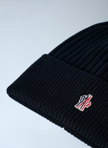 Logo Motif Beanie Hat Moncler Grenoble Logo Motif Beanie Hat Black mog0162016