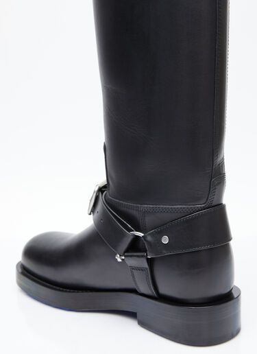 Burberry Leather Saddle Tall Boots Black bur0254020