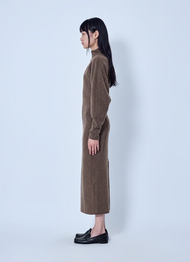 LN-CC® - Max Mara: High-Neck Wool and Cashmere Jersey Dress - Dark Brown Max Mara High-Neck Wool and Cashmere Jersey Dress Dark Brown max0266221