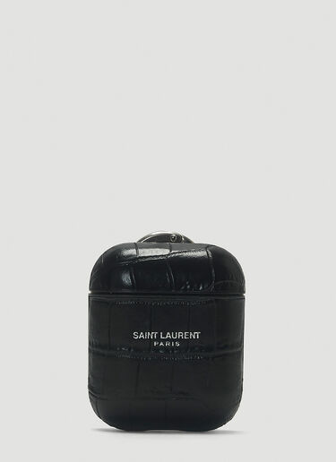 Saint Laurent Embossed Leather AirPods Case Black sla0143044