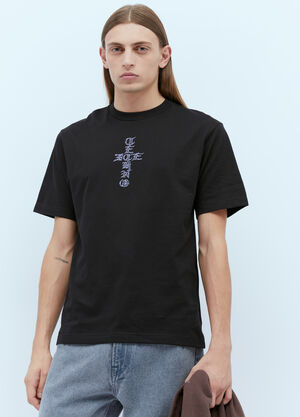 HYSTERIC GLAMOUR x CIRCLE HERITAGE Cross Logo Print T-Shirt Black hgc0155002