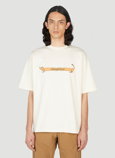 Saintwoods グラフィックプリントTシャツ ベージュ swo0151014