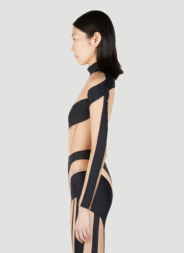 Mugler Cut Out Illusion Bodysuit Black mug0251033