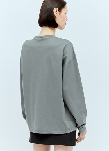 Miu Miu Garment-Dyed Jersey T-Shirt Grey miu0256081