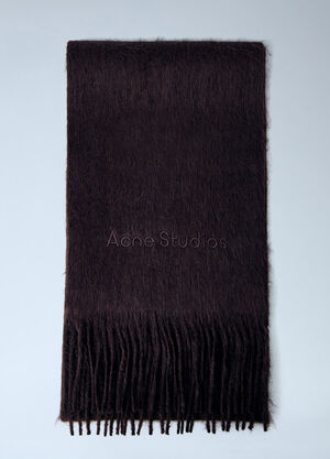 Acne Studios Logo Wool Scarf Dark Brown acn0164014