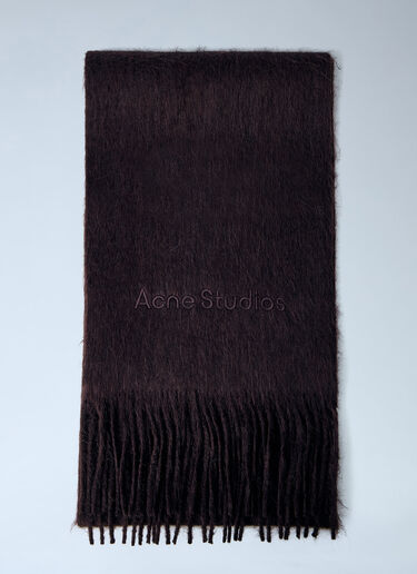Acne Studios Logo Wool Scarf Dark Brown acn0164014
