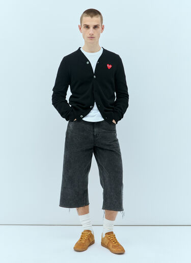 Comme Des Garçons PLAY Logo Patch Wool Cardigan Black cpl0355021