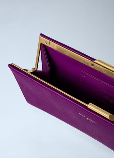 Letter Clutch Bag With Lizard Chain Saint Laurent Letter Clutch Bag With Lizard Chain Purple sla0262047