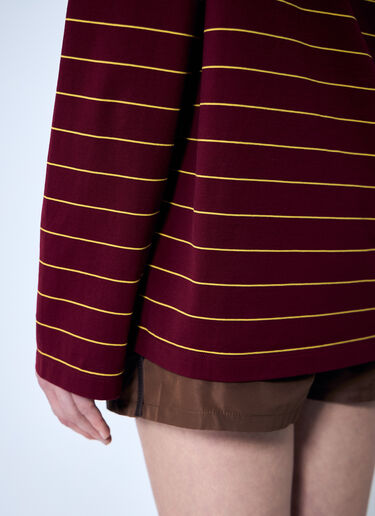 Miu Miu Striped Long-Sleeve T-Shirt Red miu0360004