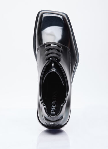 Prada Square Toe Derby Shoes Black pra0156013