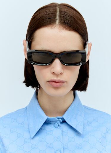 Gucci Rectangular Frame Sunglasses Black gus0256008