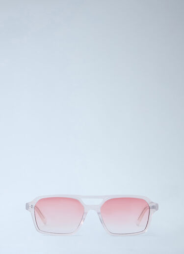 Retrosuperfuture x MM6 Transparent Frame Square Sunglasses Pink rmm0364006
