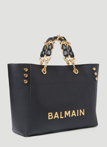 Balmain 1945 부드러운 가죽 토트백 블랙 bln0253028