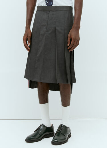 Thom Browne Super 120'S 斜纹褶裥半身裙 灰色 thb0153014