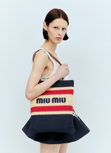 Miu Miu 크로셰 토트 백 네이비 miu0256025