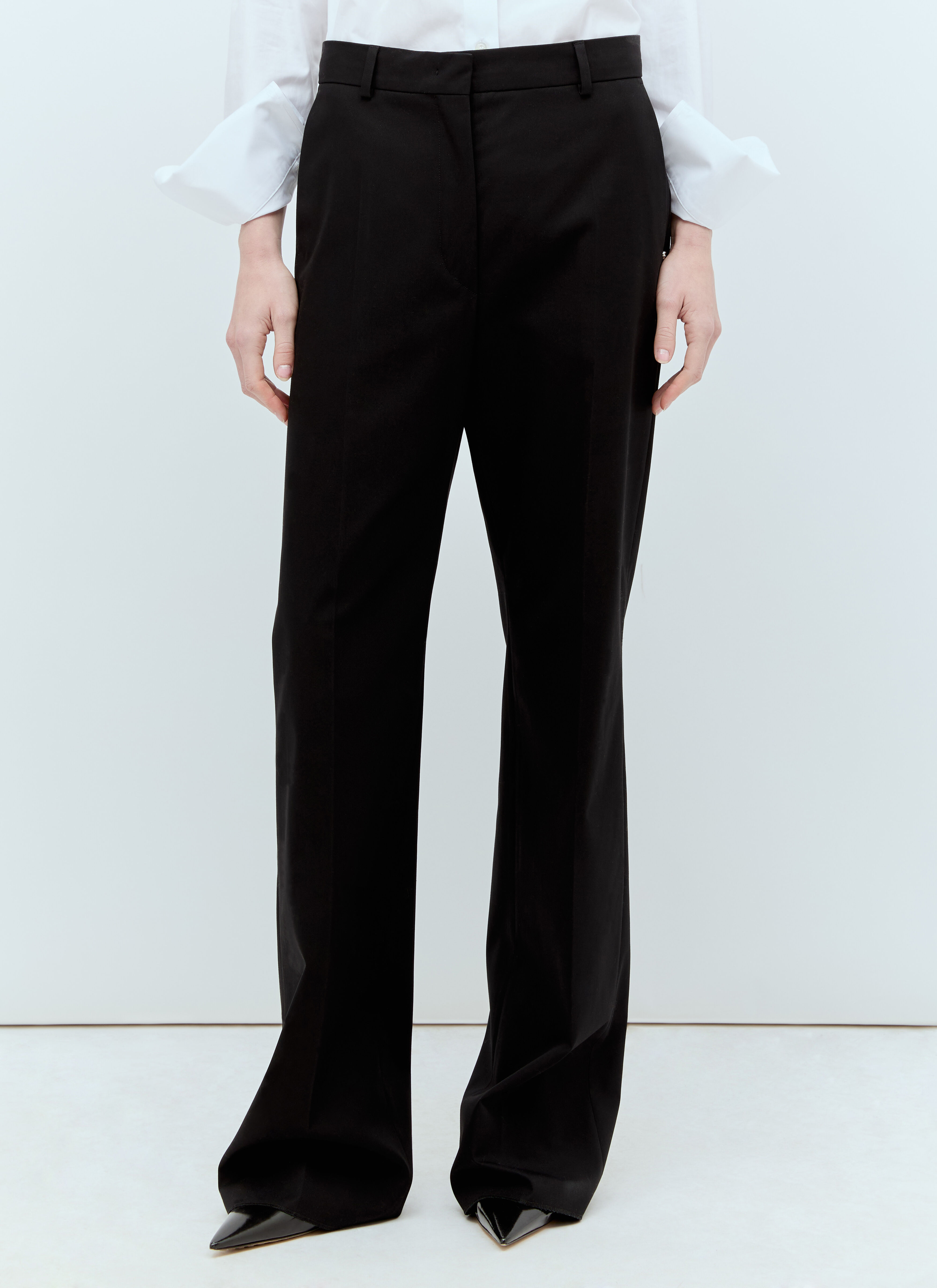 Max Mara Tailored Twill Pants White max0256014