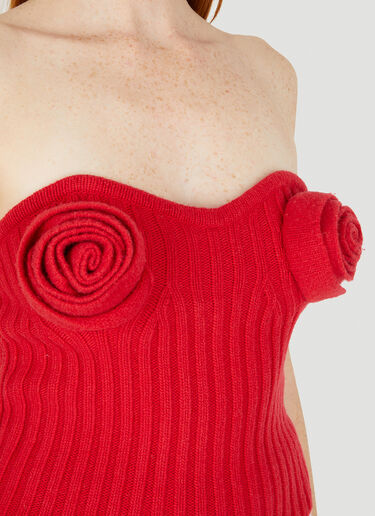 Blumarine Rose Knit Top Red blm0250009