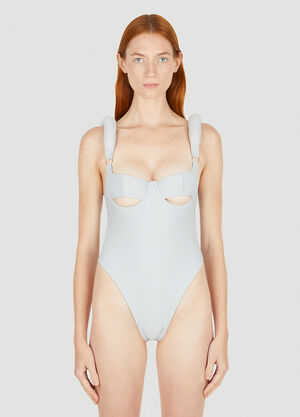 Entire Studios Cut Out Swimsuit Light Grey ent0250019