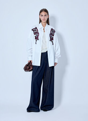 LN-CC® - Dries Van Noten: Wide-Leg Denim Trousers - Navy Dries Van Noten Wide-Leg Denim Trousers Navy dvn0265008