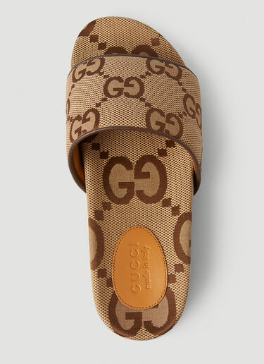 Gucci GG Jacquard Slides Beige guc0147112