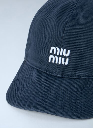 LN-CC® - Miu Miu: Denim Baseball Cap - Blue Miu Miu Denim Baseball Cap Blue miu0165015