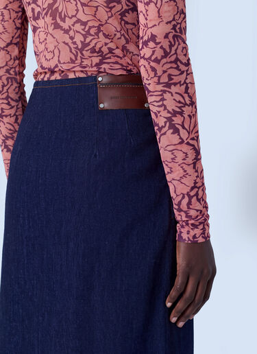LN-CC® - Dries Van Noten: Sinas Ruffle Denim Midi Skirt - Navy Dries Van Noten Sinas Ruffle Denim Midi Skirt Navy dvn0265009